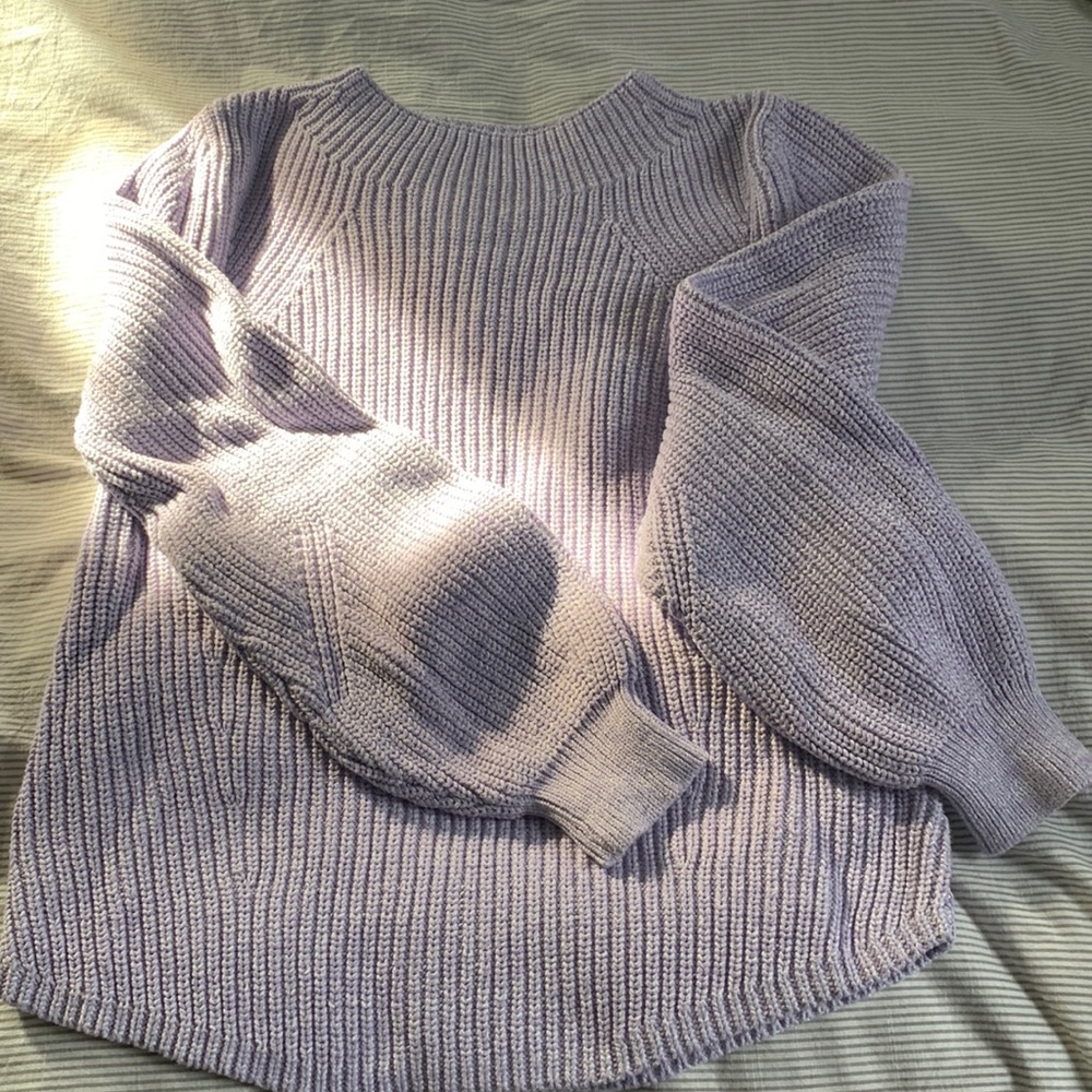 Lavender Gap Shaker Crew Sweater